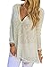 Choies Women's Acrylic V-Neck Hooded Long Sleeve Loose Sweater M Beige