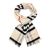 Long Cotton Scarf for Men - Warm Fringe Plaid Scarves With Luxurious Gift Box
