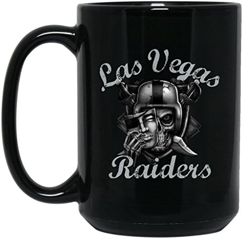 Las Vegas Raiders Coffee Mug 15 oz Black Ceramic Cup Great for Tea and Hot Chocolate Football Perfect Gift Idea for any Raider Fan