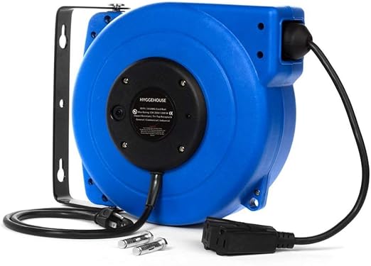 High Performance 50ft Retractable Extension Cord Reel 14awg 13a