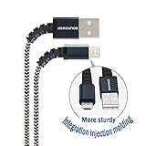 Ostart Apple Certified Lightning cable to USB -3ft, Nylon Braided Fast Charging Cord -Gray