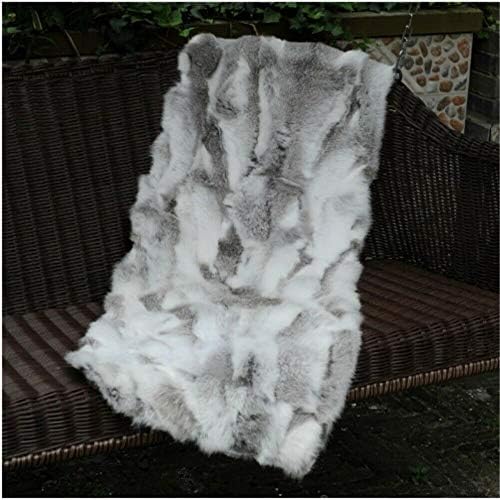 Soft Real Rabbit Grey Fur Throw Blanket Rug Patchwork Skin Fur Rug Pelz Leather Pelt Home Kitchen Bed Throws 41 5 X 21 6 Kitchen Dining Amazon Com