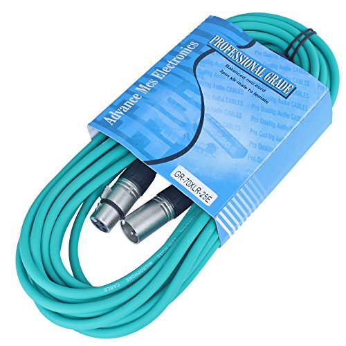 MCSPROAUDIO 25 foot Male to Female XLR microphone cable (Green)
