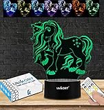 UbiKORT 3D Unicorn Lamp, Cute Unicorn Gifts for Girls, Great Unicorn Night Light for Girl Bedroom, and Party Decor | Unicorn Room Decor Gift | 7 Colors, IR Remote