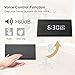 Wooden Clock, LED Digital Smart Alarm Clock With 3 Levels Adjustable Brightness & 3 Groups of Alarm Time, Triangle USB/4AAA Battery Powered Sound-Controlled, Displays Time Date Temperature and Humidit