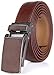Marino Avenue Men’s Genuine Leather Ratchet Dress Belt with Linxx Buckle - Gift Box (Basketweave - Brown, Adjustable from 28