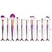 Beauty Cosmetic Tools, UPLOTER 10pcs Mermaid Makeup Brush Set Synthetic Foundation Blending Blush Eyeliner Face Powder Brush Makeup Brush Kit