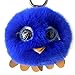 Valpeak Rabbit Fur Ball Pom Pom Keychain for Bag Charms with Black Key Ring (Royal Blue)