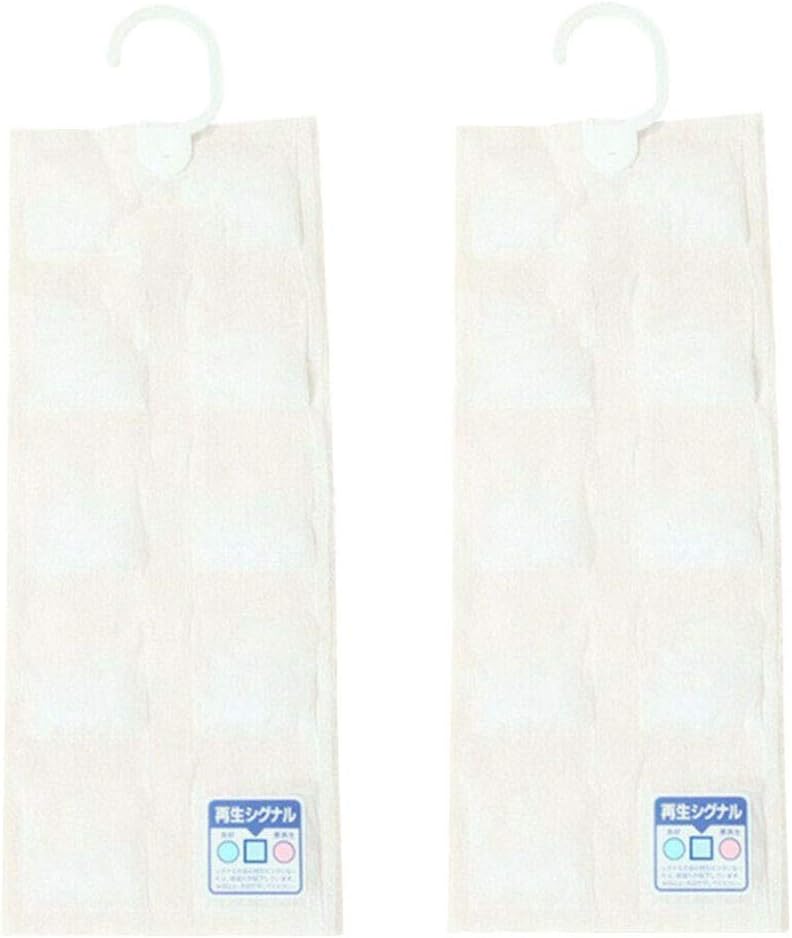 Anyren 2PC Recyclable Damprid Moisture Absorber Hanging Wardrobe Dehumidification Bag Closet Bag Drying Agent Indoor Mildew Proof Silica Gel Particles