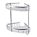 KES Aluminum Tub and Shower Large Corner Basket Wall Mount Double Deck, A4021B