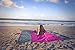 Sand Free Beach Blanket- 7 Person 9' x 10' Sand Proof Mat - Travel Friendly For Festivals & Hiking- Extremely Soft Quick Drying Heat Resistant Nylon- 4 Anchor Loops & Stakes Purple Middle