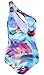 Lovaru Women's New Colorful Dyeing Bikini One Piece Swimsuit+Ponchos Cover Ups, Blue, X-Large
