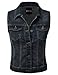 DRESSIS Womens Casual Sleeveless Denim Jean Cropped Vest Jacket DARKBLUE L