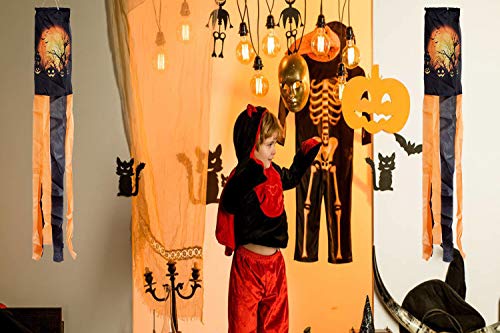 PINCHUANG 40 Inch Halloween Pumpkin Ghost Windsock Flag, Halloween Windsock Outdoor Hanging Decoration for Front Yard Patio Lawn Garden Party Decor(Pumpkin Windsock) - Thumbnail 5