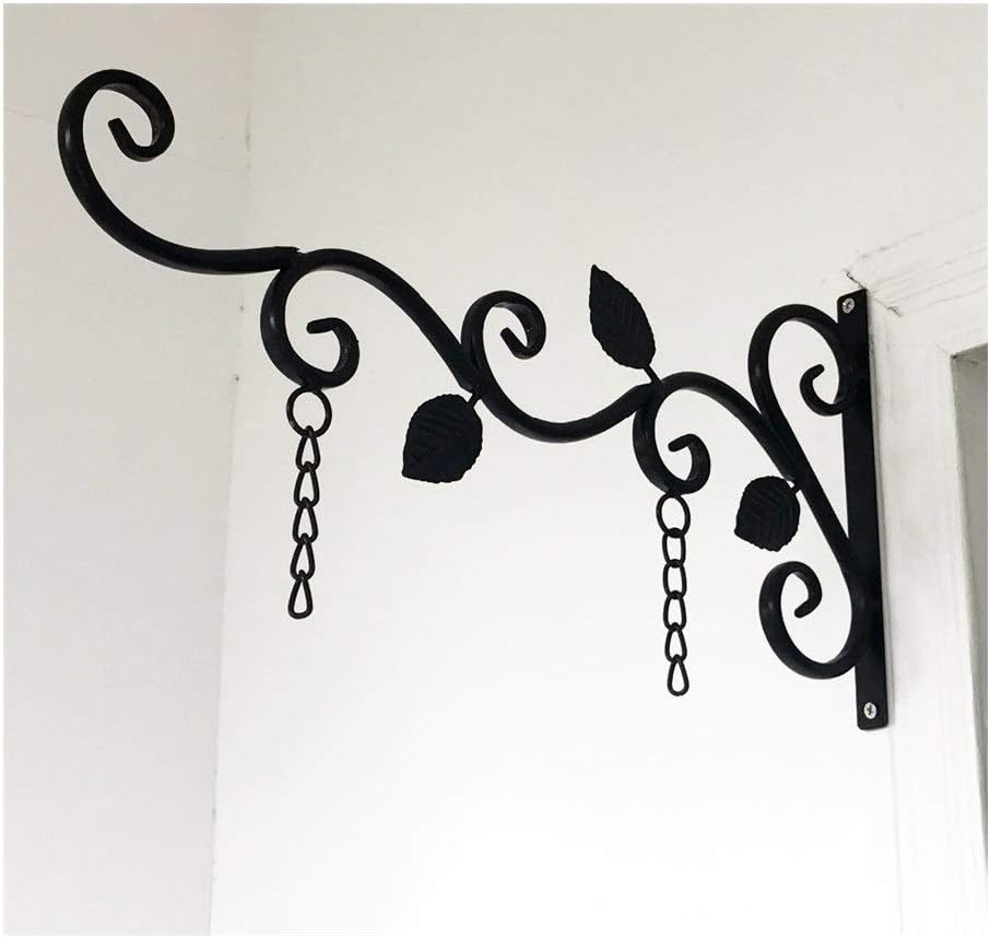 JIAHUI Office Home Hanging Sign Bracket Outdoor Black Iron Decorative