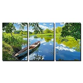 Spring Summer Landscape Blue Sky Clouds Narew River...