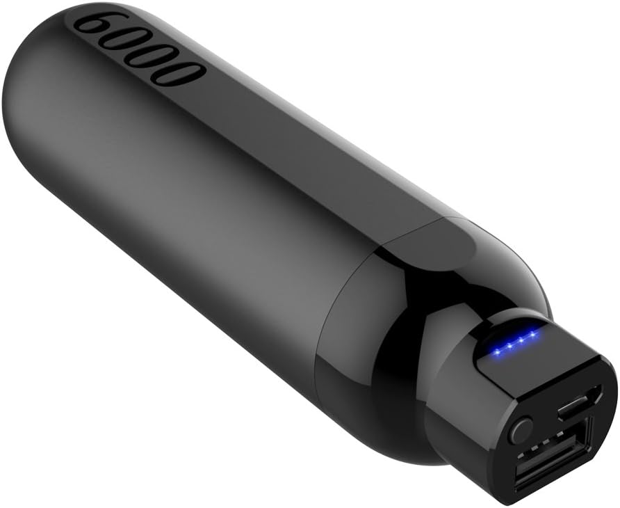 ShiRui Mini Cell Phone Portable Charger, 6000mAh External Battery Pack Portable Charger Power Bank, Ultra Small Design High-Speed Charging for iPhone8/7, Samsung S8/Galaxy Note8, Tablets (Black)