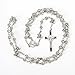Crystal Rosary Beads 6mm Round Metal with 6pcs Metal Flowers And Cross