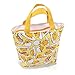 Finex - Set of 2 - Gudetama Lazy Egg Yolk Canvas Zippered Tote with Top Carry Handles Bag - Gym Makeup Diaper Reusable Grocery Lunch