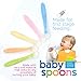 Silicone Baby Spoon Pack, Soft Silicone Baby Spoons for First Stage Feeding, Essential Baby Utensils for Infants and Toddlers, 6.25 Inches Long Baby Spoon Set, Pack of 5