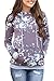EIFFTER Womem Floral Print Pullover Hoodie Casual Long Sleeve Drawstring Hooded Sweatshirt With Pocket