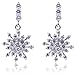 YAZILIND Dazzling Rhodium Plated Clear Cut Flawless Cubic Zirconia Snowflake Dangle Claw Earrings