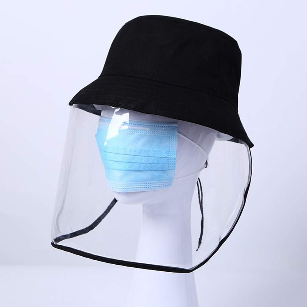 Iwinna Protective Hat, Removable Transparent Protective Film External Fisherman's Cap Dripproof Splashproof Dustproof and Antivirus Transmission Function