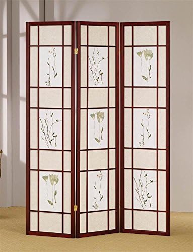 ADF3-Panel Shoji Screen with Cherry Finish Frame