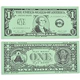 Learning Advantage One Dollar Play Bills - Set of 100 $1 Paper Bills - Designed and Sized Like Real US Currency - Teach Currency, Counting and Math with Play Money