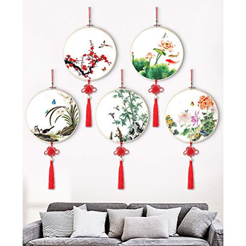 WOWOSS 8 Pieces 8 Inch Embroidery Hoops Wooden Round Adjustable Bamboo Circle Cross Stitch Hoop Ring Bulk for Embroidery and Cross Stitch Art Craft Handy Sewing - Thumbnail 4