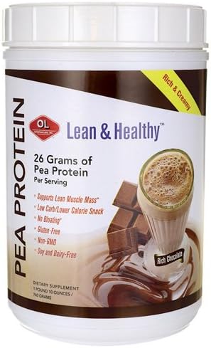 New - Olympian Labs Pea Protein - Lean and Healthy - Rich Chocolate - 27.6 oz