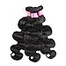 ISEE Hair 8A Unprocessed Brazilian Virgin Body Wave Human Hair 3 Bundles 100% Unprocessed Human Hair Extensions Natural Black (20