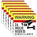 6 Pack Video Camera Security Stickers. Large 5 inches. Adhesive on the Front and Back for Windows, Walls, Doors. Give warning that your home or retail businesses is under 24hr surveillance recording.