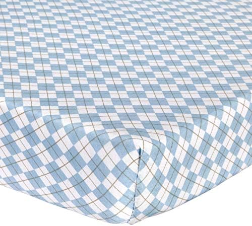 Abstract Unisex Baby Argyle Fitted Portable Crib Sheet - 525-A - Blue, Medium
