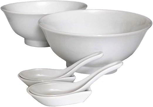 Amazon ラーメン どんぶり レンゲ セット 白 2個組 れんげ オンライン通販