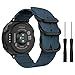 MoKo Watch Band Compatible with Garmin Forerunner 235/220/230/620/630/735XT/Approach S20/S6/S5, Premium Woven Nylon Adjustable Replacement Strap with Double Ring - Blue