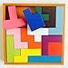 Jumbo Size Wooden Tetris Game Tangram New Style 13 Pcs Brain Teaser Puzzle for Kid Toys Educational 3D Jigsaw Puzzles, Smooth-Bright Color, Good Quality Beech Wood, Gift For Children Aged 3-UP Year