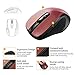 VicTsing MM057 2.4G Wireless Mouse Portable Mobile Optical Mouse with USB Receiver, 5 Adjustable DPI Levels, 6 Buttons for Notebook, PC, Laptop, Computer, MacBook - Red