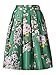 PERSUN Women Floral Midi A-Line Skater Skirt (Oneseize, Green)