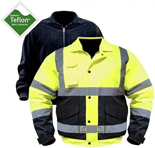 Utility ProWear High Visibility Bomber Jacket w/zip out liner Class 3, YLW, XLARGE
