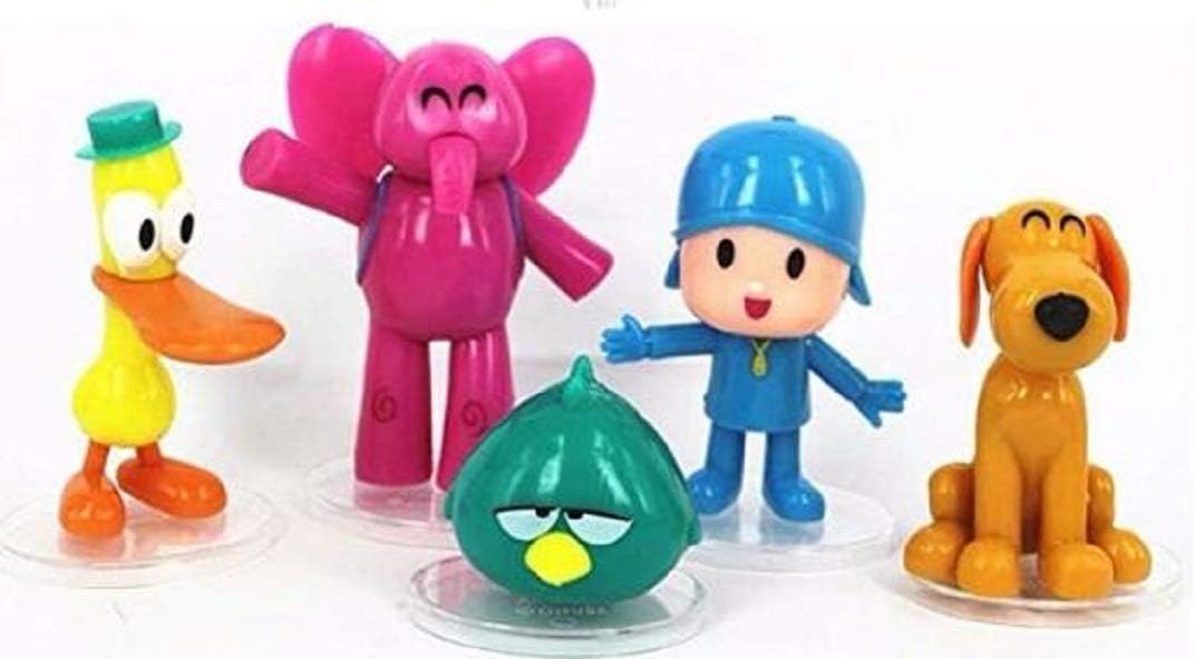 ygnjhol Pocoyo 5 PCS Action Figures PVC Elly Pato Loula Cake Topper Playset Dolls Kids Toys