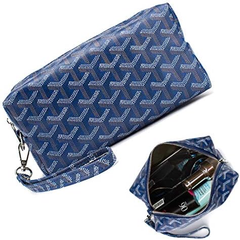 Luxury Make Up Bag Designer Cosmetic Toiletry Travel Bags with Strap (Blue)