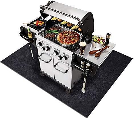 CONVELIFE Under The Grill Mat for Gas,Electric Grill,Absorbent Grill Under Floor Mat,Protect Decks and Patios from Grease Splatter(Grill Mat 36inches x 72inches)