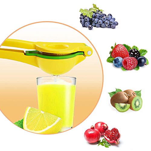 Favson Lemon Lime Squeezer - Premium Quality Metal Manual Citrus Press Juicer Citrus Juicer Aluminum Lime Squeezer Yellow - Thumbnail 4