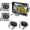 Achteruitrijcamera Kit,4 Pin 2x Waterdichte 18LEDs Nachtzicht Reverse Achteruitrijcamera met 15M Luchtvaart Kabel+12-24V…
