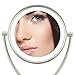 Conair Reflections Double-Sided Fluorescent Lighted Vanity Makeup Mirror, 1x/10x magnification, Satin Nickel