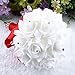 Goodtrade8 Bouquet Roses Artificial Flowers Real Looking Artificial Roses for Wedding Bouquets Centerpieces Party Baby Shower Decorations DIY (Red)