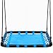 Best Choice Products 40x30in Kids Outdoor Large Heavy-Duty Mat Platform Tree Spinning Swing w/Rope, Metal Loops - Blue