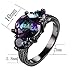 Rongxing Jewelry Christmas Best Friend Engagement Mysterious Rainbow Topaz Ring,14KT Black Gold Wedding Rings