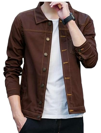 maroon colour denim jacket